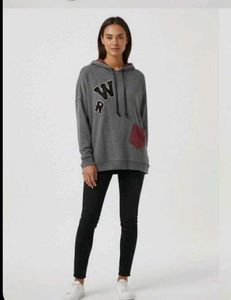 Free DeliveryGray Graphic Hoodie