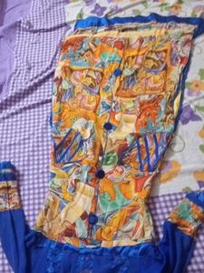 Chiffon  Kurti With Kalam kari Art