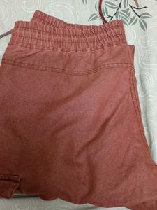 Dark Maroon And Light Maron Cargo Trousers