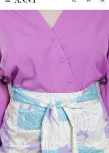 printed tie up skirt