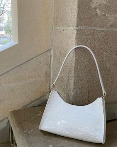 white crocodile-pattern Sling Bag