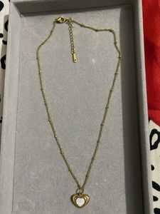Gold &amp; White Heart Necklace