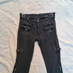 Gothic y2k grunge Punk bootcut Pants
