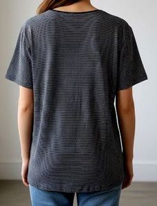 Black And White Striped T Shirt (L)