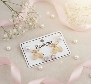 Cute Cherry & Pearl Stud Earring Set