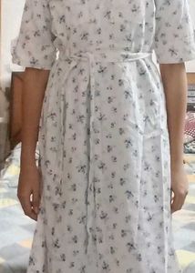 White- Blue Classy Dress