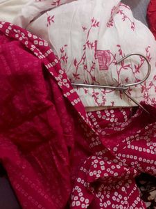 Pink White Kurta Palazzo Set