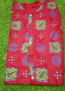 Red Printed Kurta