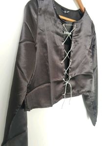 Shein Lace-Up Crop Top