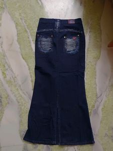 Fish Cut Denim Skirt