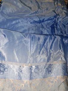 Blue Crape Saree