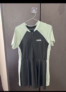 Black & Green Swim Dress
