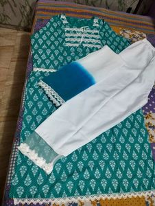 Women Kurti Trouser And Dupatta Set