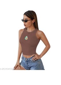 Brown Sleeveless Tank Top