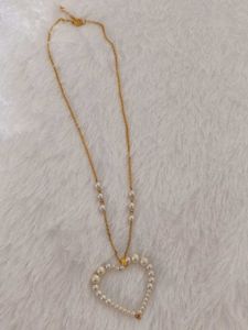 Pearl Hollow Heart Necklace