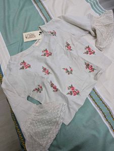 Westside Bombay Paisley Embroidered Crop Top