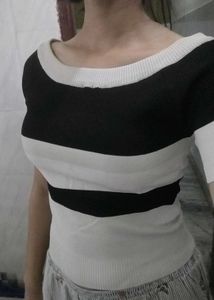 Striped Boat Neck Top