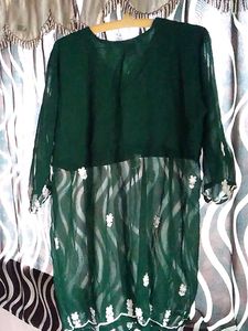 Green Embroidered Top