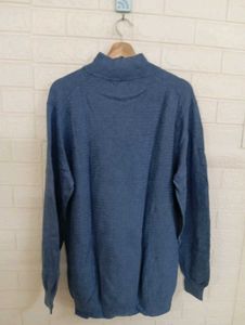 Zara Blue 1/4 Zip Mock Neck Sweater