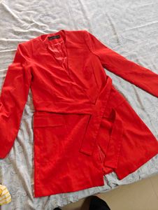 Zara Red Wrap Blazer Dress