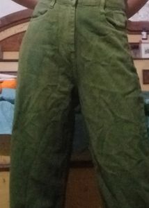 Army Green High Waist Baggy Jeans Or Pants
