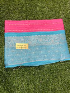 Elegant Pink &amp; Blue Saree for women’s and girls