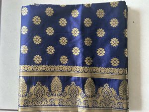 Banarasi Cotton Blue Saree