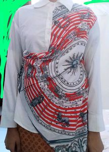 Red White Asymmetrical Shirt