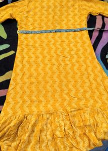 Yellow Printed Dress🎋💛
