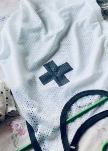 White Mesh Tank Top with Cross