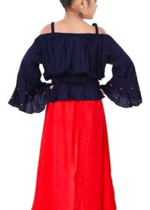 Girls Maxi/ Full Length Dress Top And Skirt