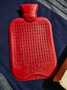 Premium Rubber Hot Water Bag for Pain Relief – Red