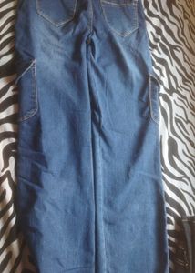 Blue Denim Cargo Pants
