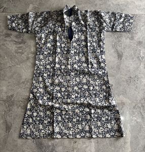 Floral Print Tunic Dress With Mandarin Collar