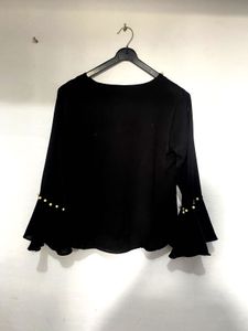 Black Bell Sleeve Blouse