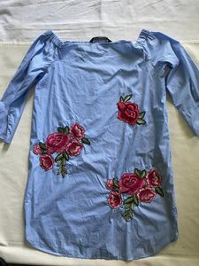 ZARA Floral Embroidered Dress
