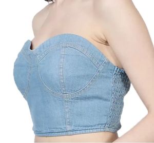 Denim Bustier Tube Top