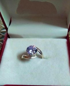 Silver Ring White Stone