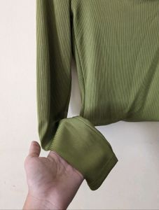 Olive Green Long Sleeve Top