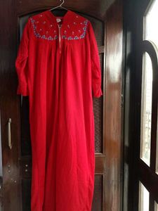 Fleece Embroidered Nightgown