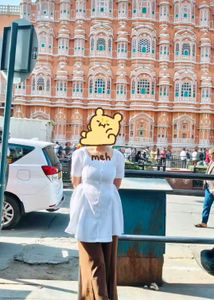 White Casual Dress(deep neck)