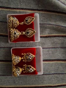 Gold Tone Jhumka Earrings