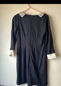 Black Dress with Lace Collar