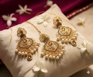 Gold Maang Tikka Jewelry Set