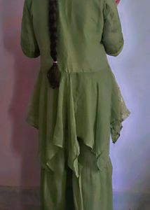 Green Ethnic Kurta &amp; Palazzos