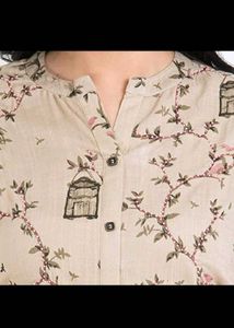 Elegant Beige Printed Kurta