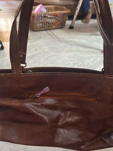 Classic Brown Faux Leather Shoulder Bag