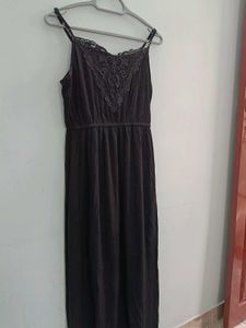 Black Sleeveless Gown Type Dress(New)