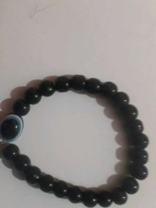 Black Beaded Evil Eye Bracelet