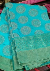 Dark Aqua Green Saree